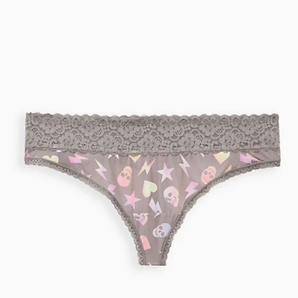 NWT Torrid grey skull thong panty size 3